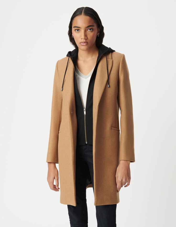 Ikks Manteau Sienne Parementure Amovible Femme