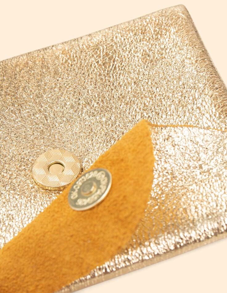 Ikks Mini Pochette Dorée Cuir Irisé I.Code