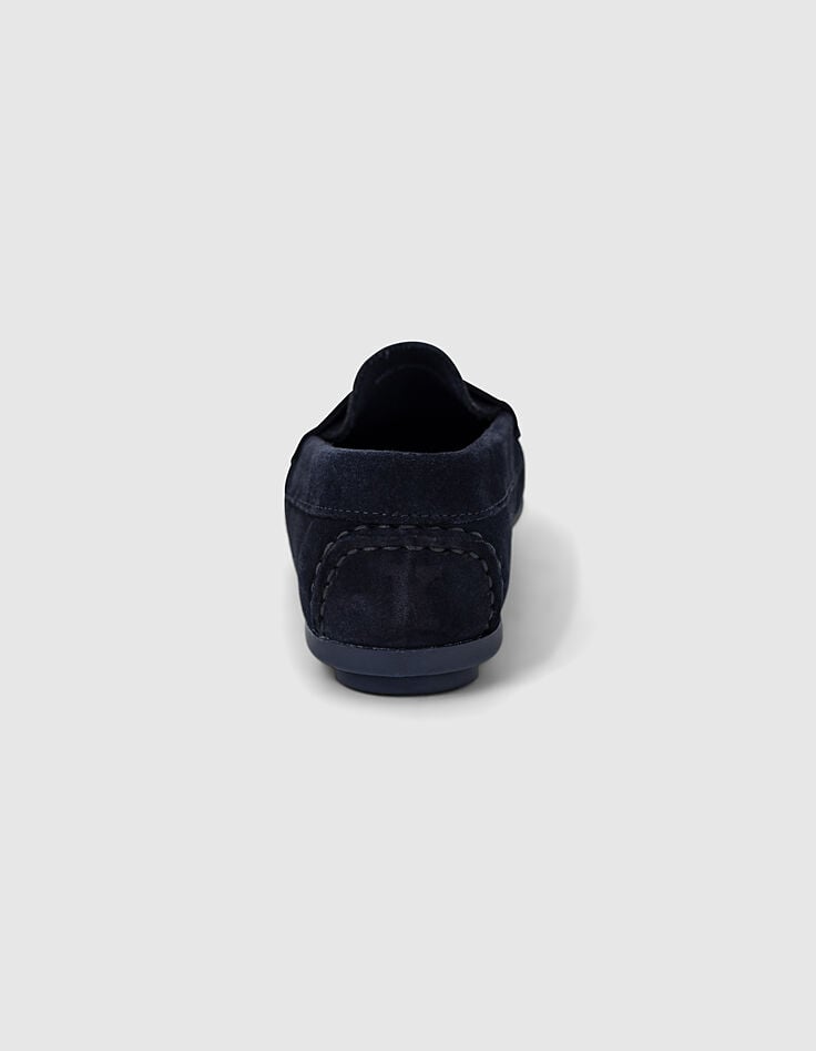 Ikks Mocassins Navy En Cuir Velours Garçon