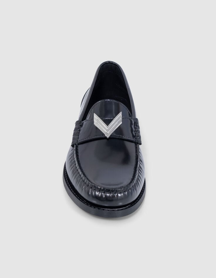 Ikks Mocassins Noirs Cuir Glacé Ligne 111 Femme