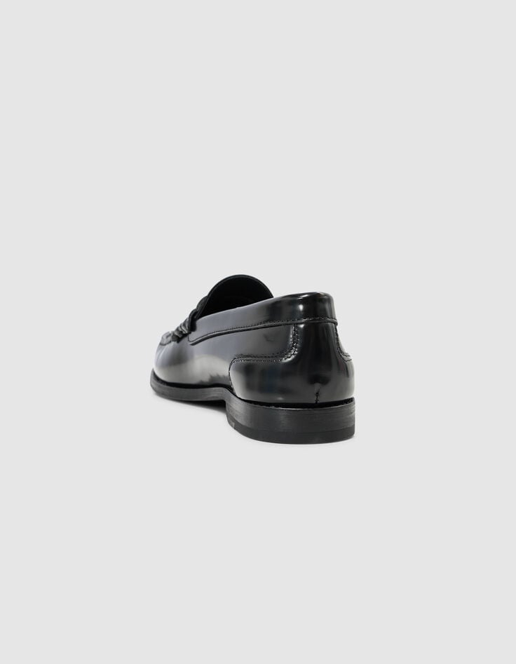 Ikks Mocassins Noirs Cuir Glacé Ligne 111 Femme