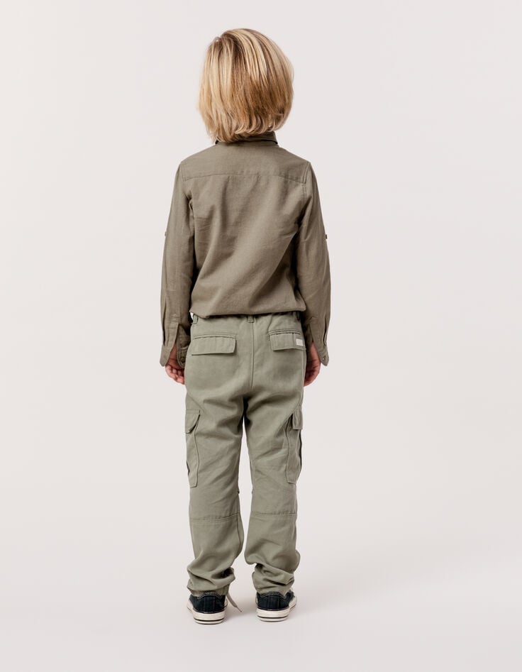 Ikks Pantalon BATTLE Kaki Taille élastiquée Garçon