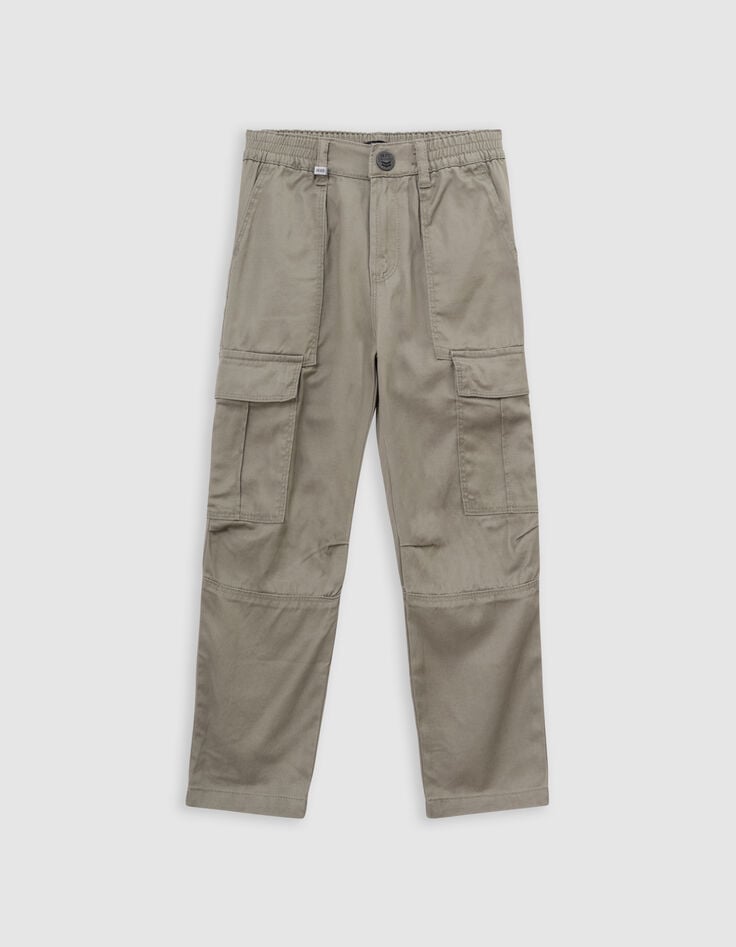 Ikks Pantalon BATTLE Kaki Taille élastiquée Garçon