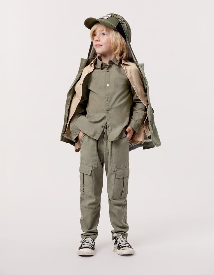 ikks Pantalon BATTLE kaki taille élastiquée garçon