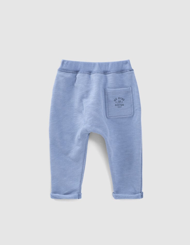 Ikks Pantalon Bleu Molleton Bio Bébé