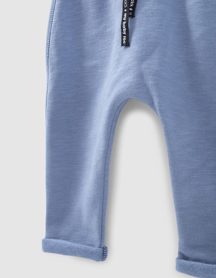Ikks Pantalon Bleu Molleton Bio Bébé