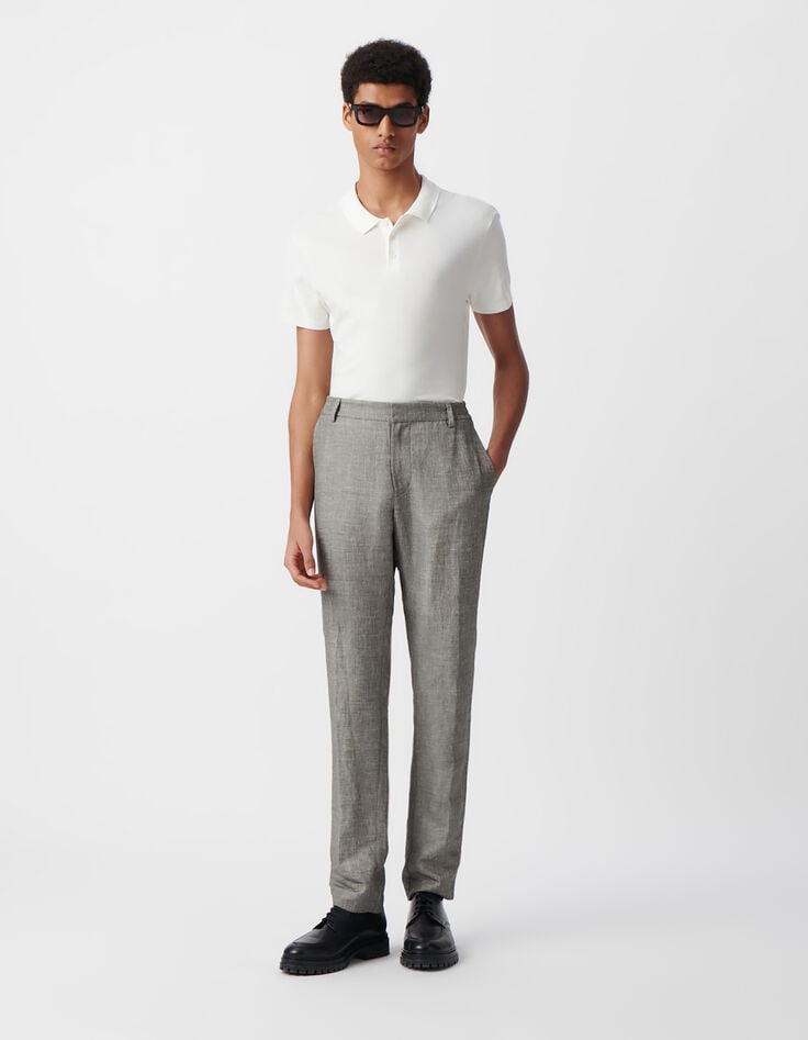 ikks Pantalon CHINO noir faux uni Homme