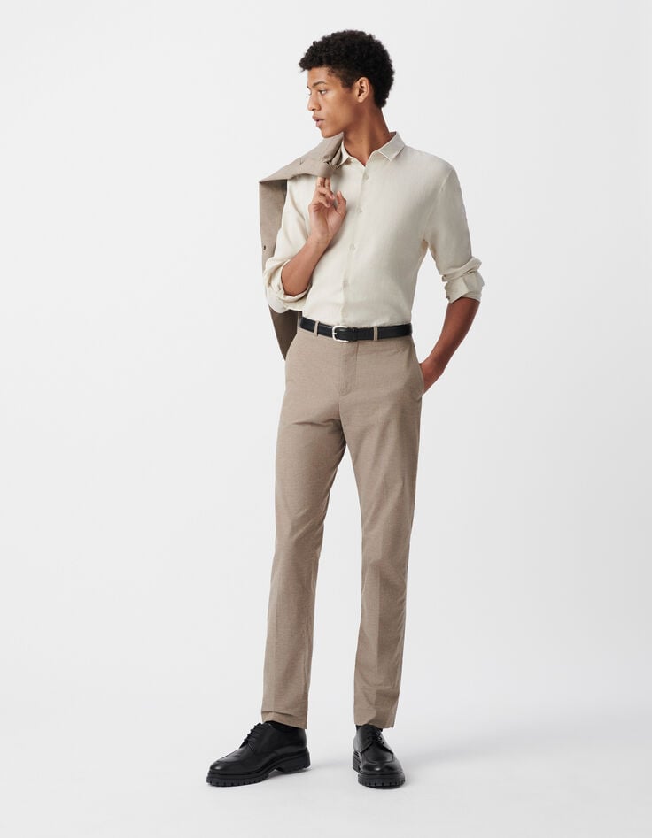 Ikks Pantalon CHINO SLIM Beige Chiné Homme