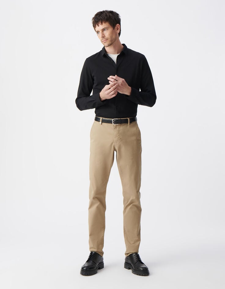 ikks Pantalon chino SLIM beige Homme