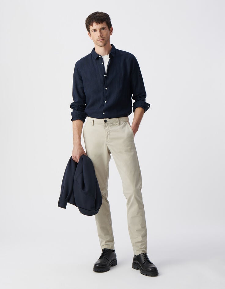 ikks Pantalon chino SLIM mastic Homme