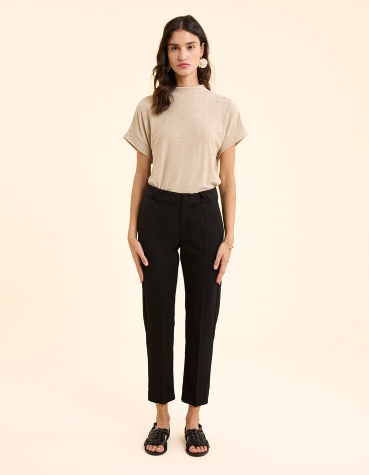 Ikks Pantalon City Noir Passants Fantaisie I.Code