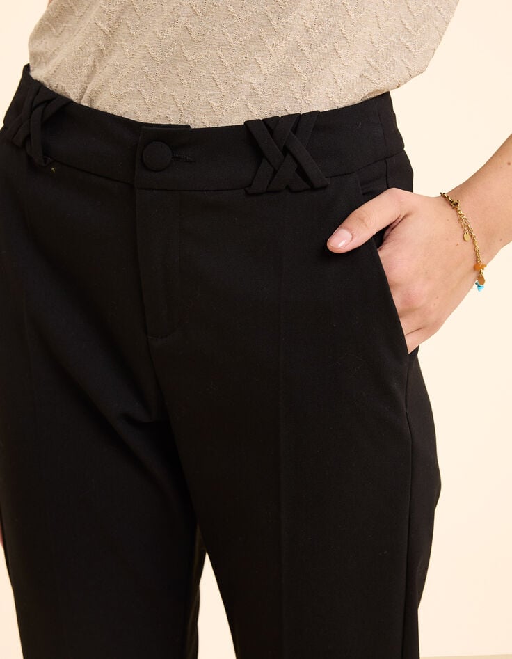 Ikks Pantalon City Noir Passants Fantaisie I.Code