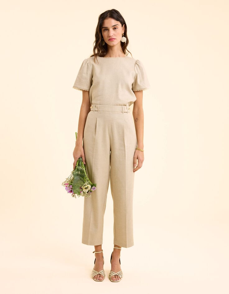 Ikks Pantalon De Costume Beige Doré I.Code