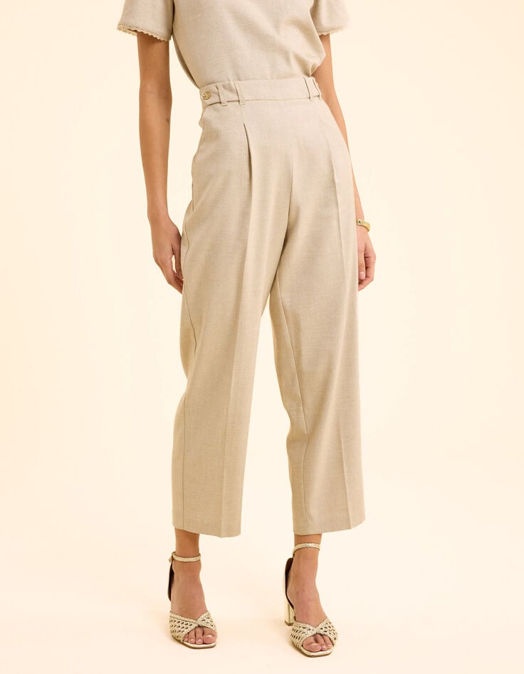 Ikks Pantalon De Costume Beige Doré I.Code