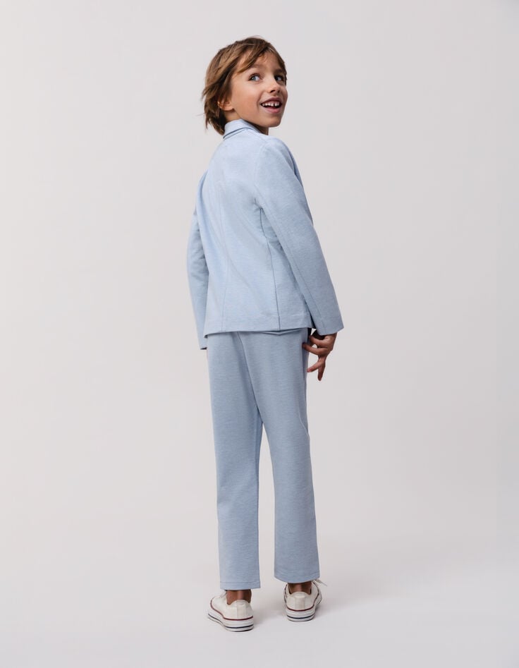 Ikks Pantalon De Costume Bleu Maille Chinée Garçon