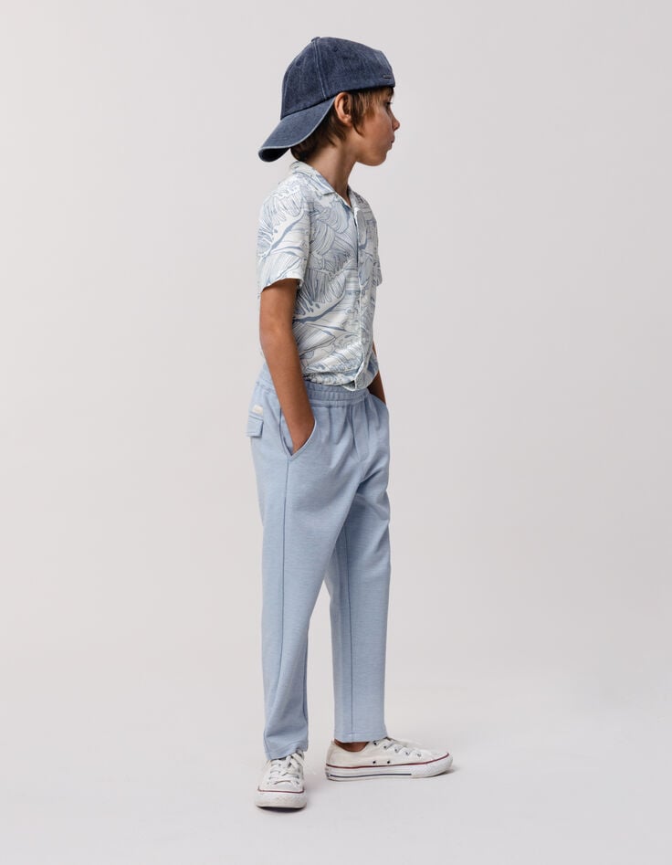 ikks Pantalon de costume bleu maille chinée garçon