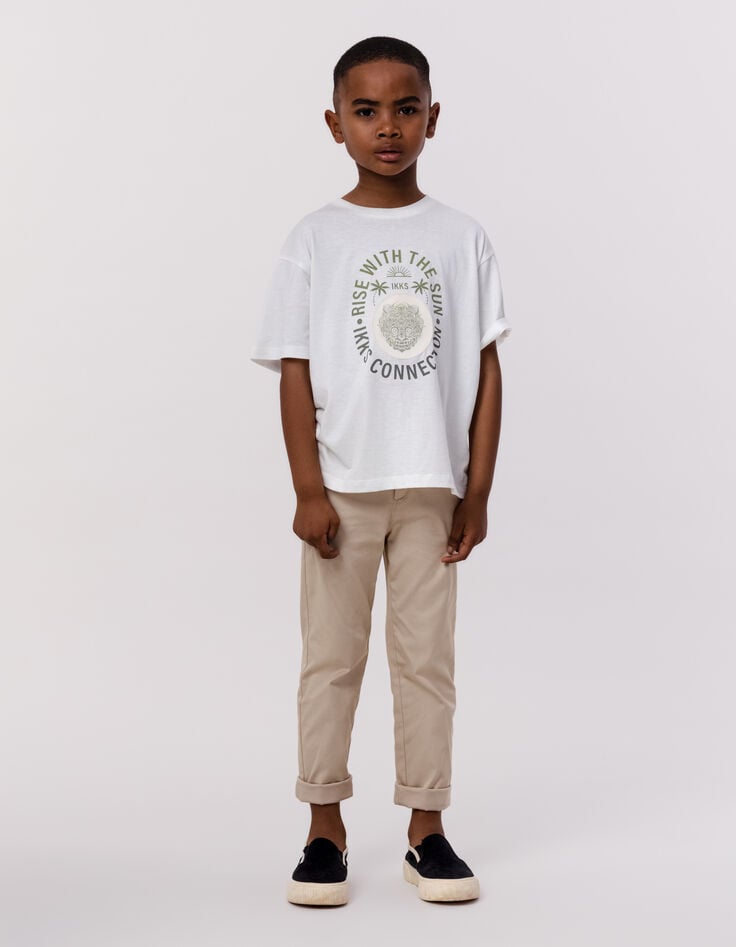 ikks Pantalon de costume cérémonie beige garçon