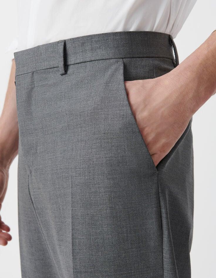 Ikks Pantalon De Costume Gris Laine Mélangée Homme