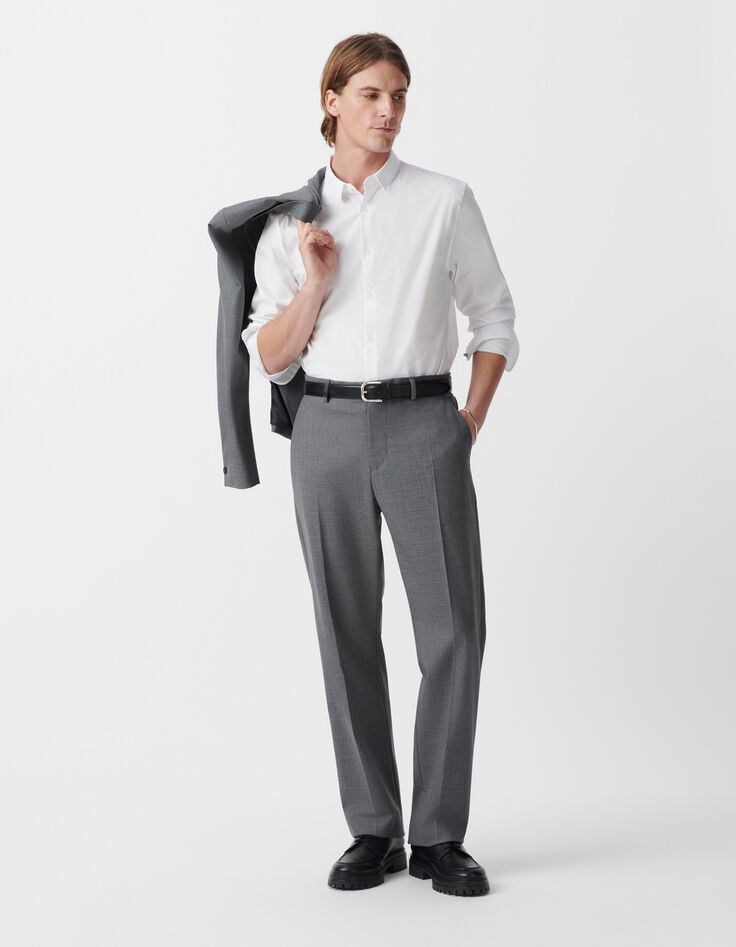 ikks Pantalon de costume gris laine mélangée Homme