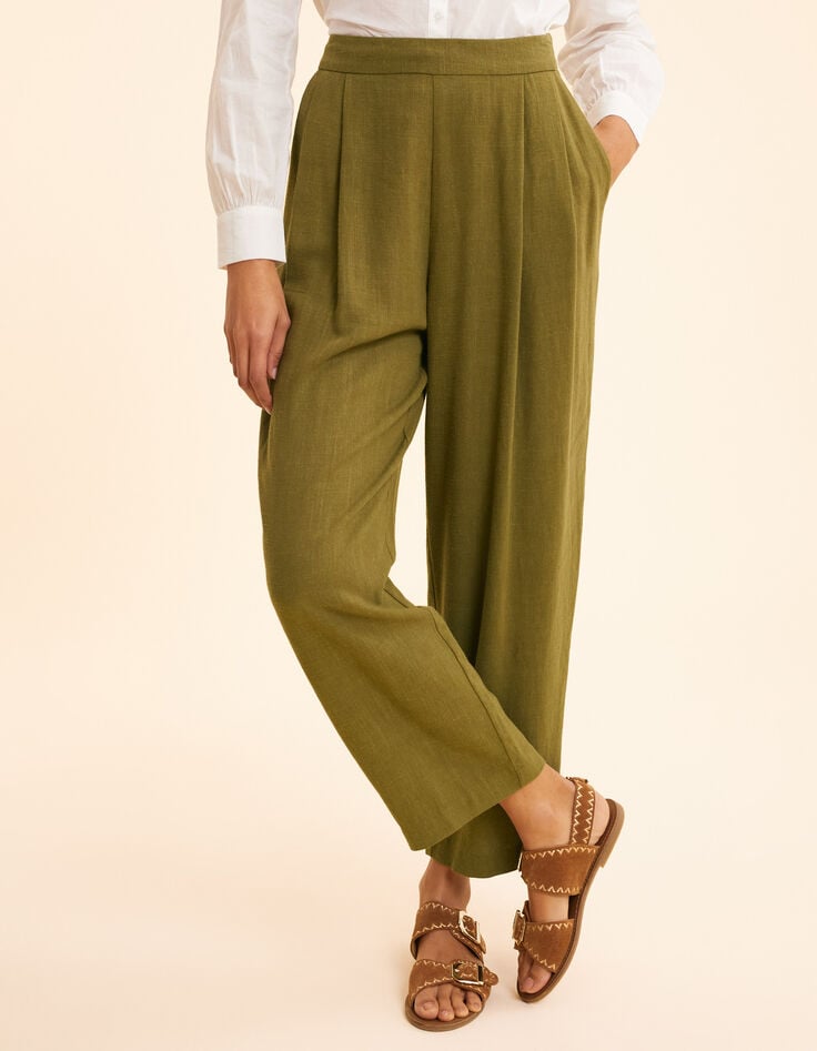 Ikks Pantalon De Costume Kaki Lin Mélangé I.Code