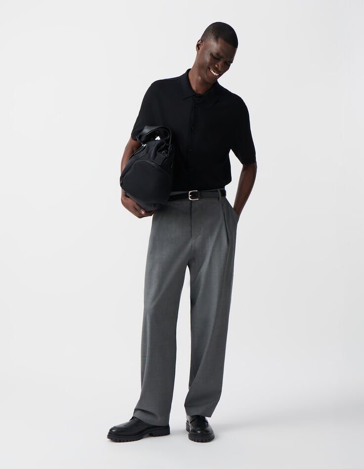 ikks Pantalon de costume large gris faux-uni Homme