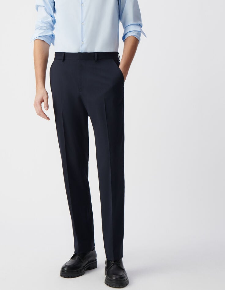 Ikks Pantalon De Costume Marine à Revers Homme