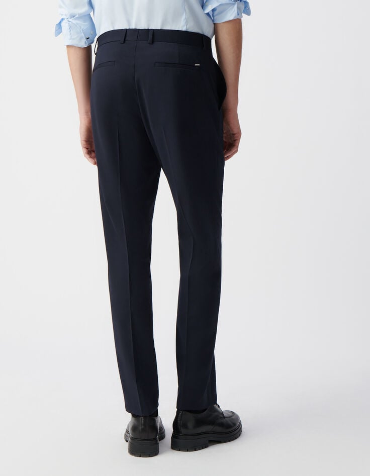 Ikks Pantalon De Costume Marine à Revers Homme