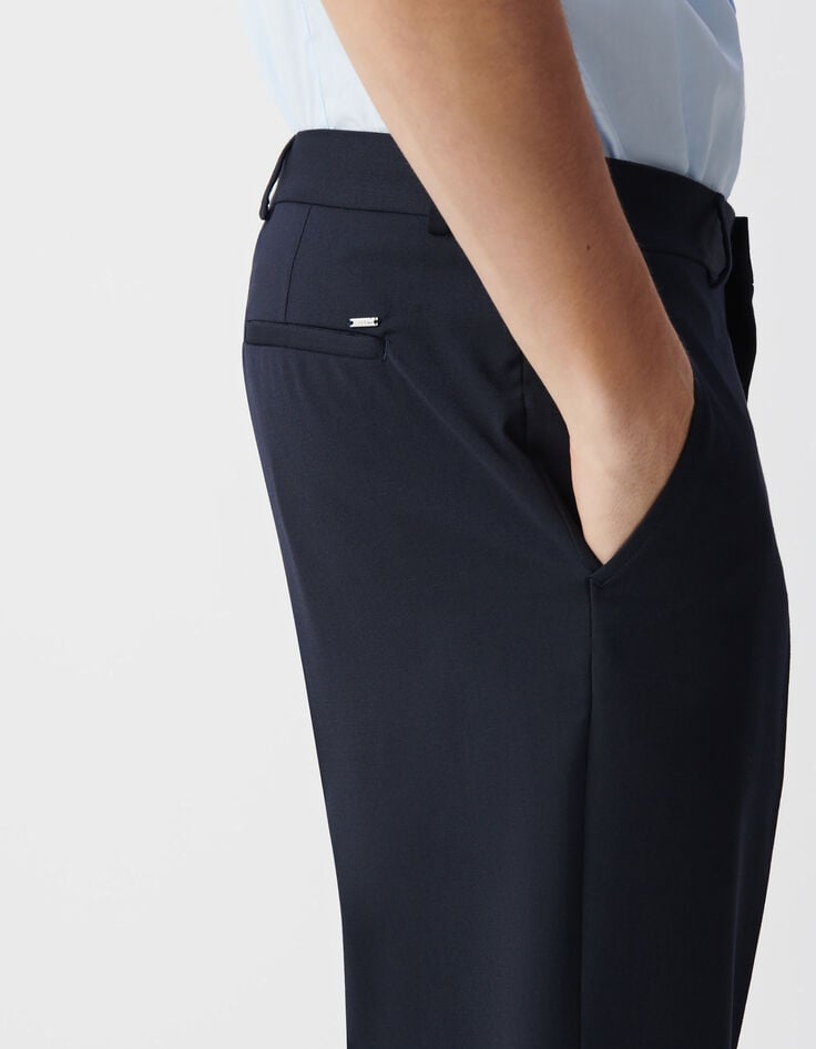 Ikks Pantalon De Costume Marine à Revers Homme