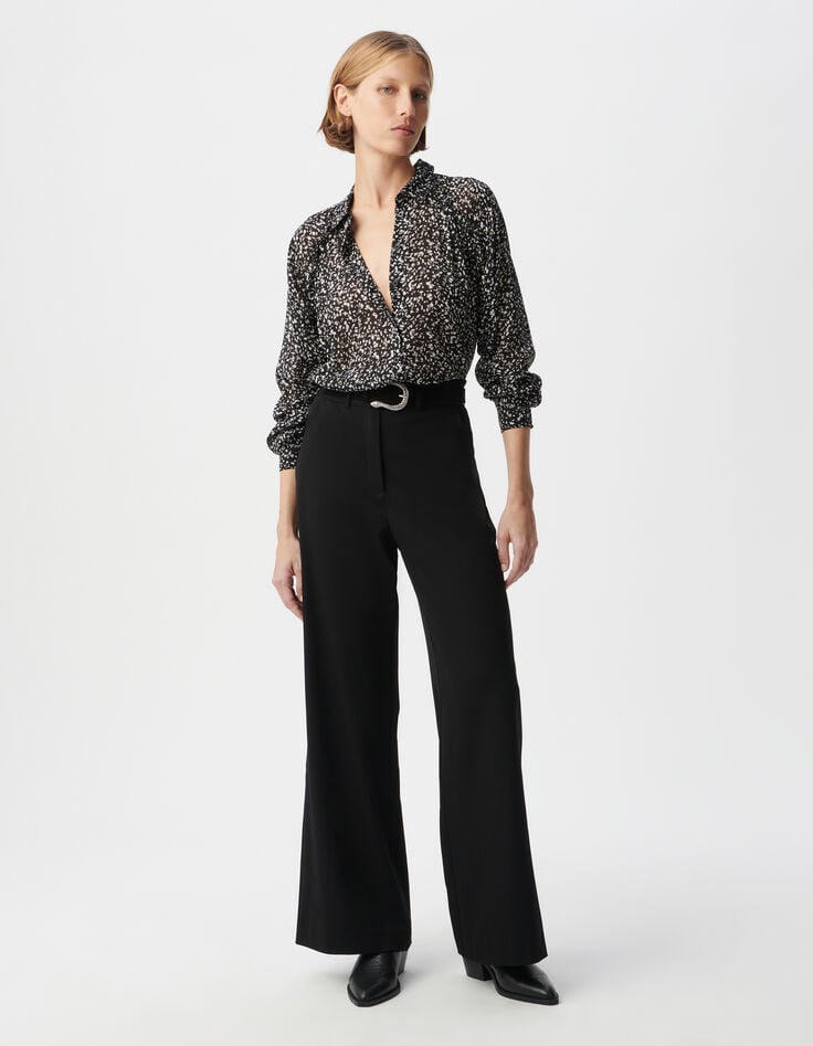 ikks Pantalon de costume noir droit Femme