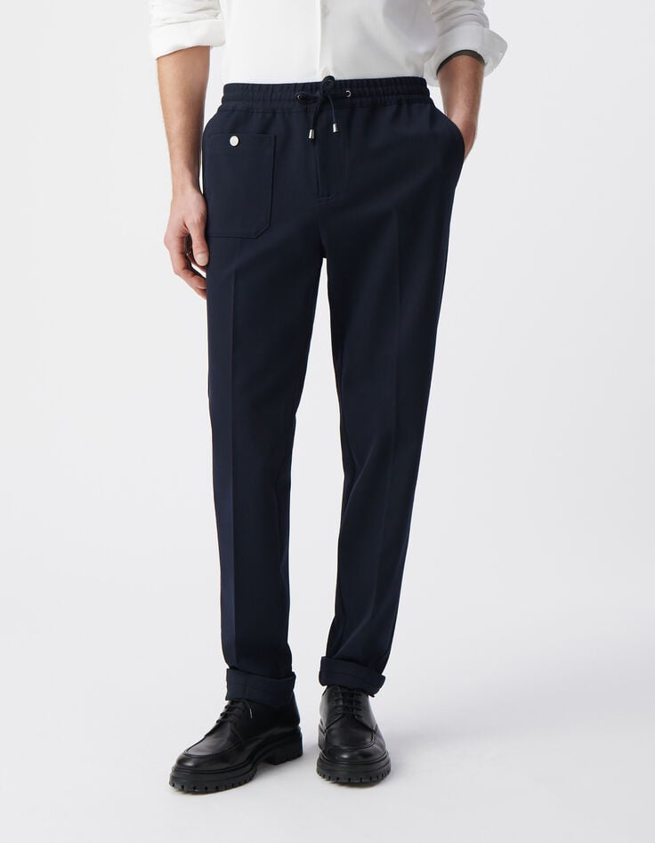 Ikks Pantalon JOGGER Marine Poche Plaquée Homme
