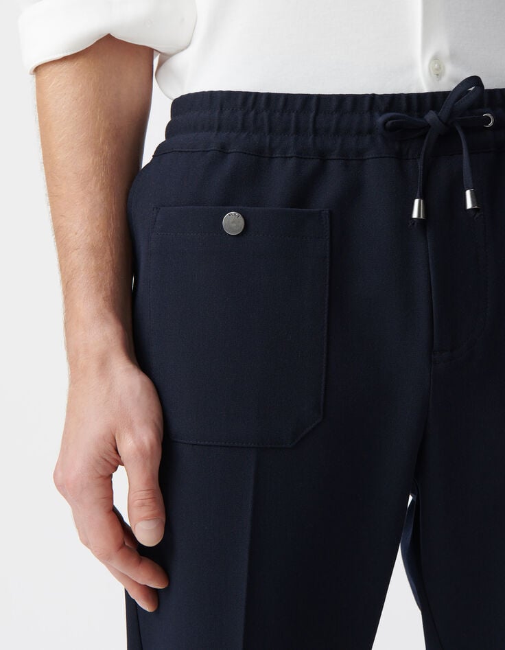 Ikks Pantalon JOGGER Marine Poche Plaquée Homme