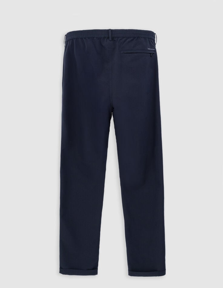 Ikks Pantalon JOGGER Marine Seersucker Homme
