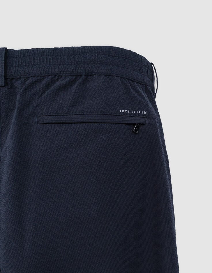 Ikks Pantalon JOGGER Marine Seersucker Homme