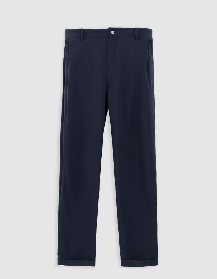 ikks Pantalon JOGGER marine seersucker Homme