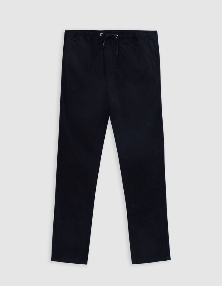 Ikks Pantalon JOGGER Noir Lyocell® Et Lin Homme