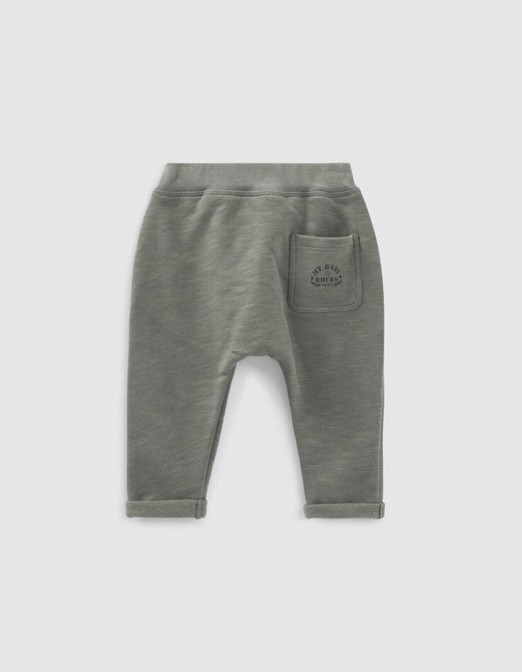 Ikks Pantalon Kaki Clair Molleton Bio Bébé