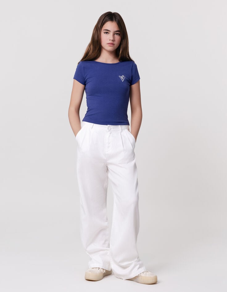 ikks Pantalon LARGE blanc cassé à pinces fille