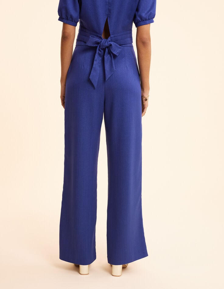 Ikks Pantalon Large Bleu Pailleté I.Code