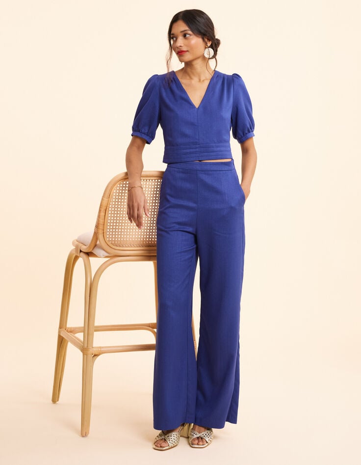 ikks Pantalon large bleu pailleté I.Code