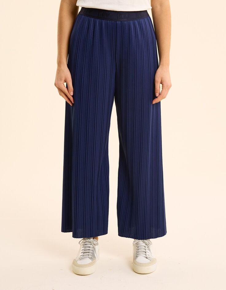 Ikks Pantalon Large Indigo Plissé I.Code
