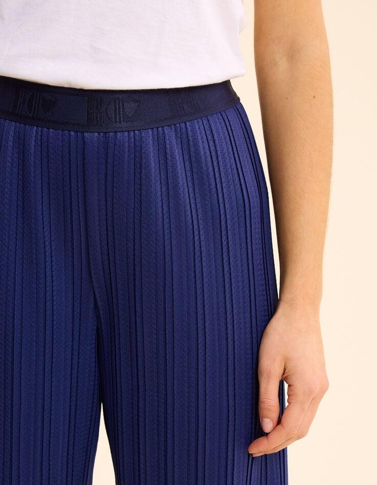 Ikks Pantalon Large Indigo Plissé I.Code