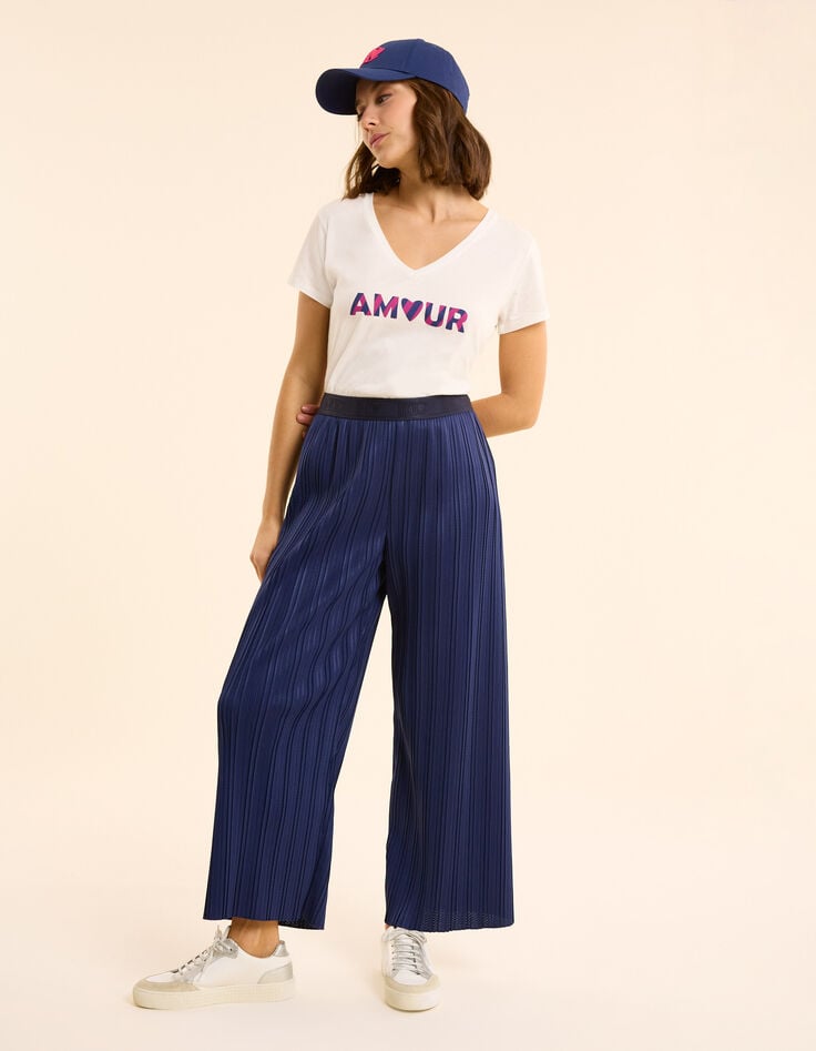 ikks Pantalon large indigo plissé I.Code