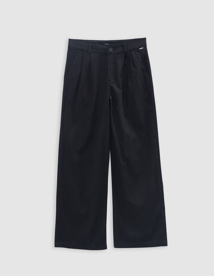 Ikks Pantalon LARGE Noir à Pinces Fille