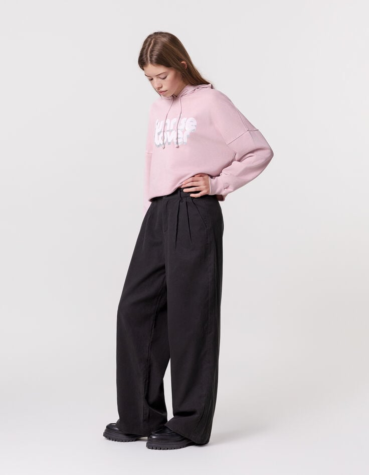 ikks Pantalon LARGE noir à pinces fille