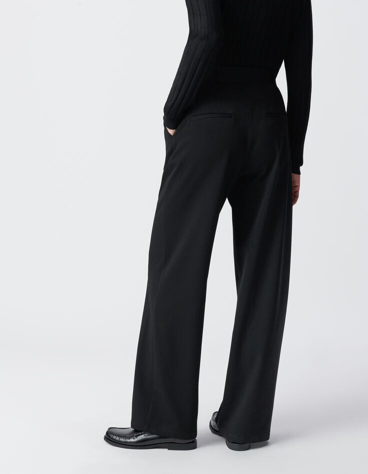 Ikks Pantalon Large Noir Femme