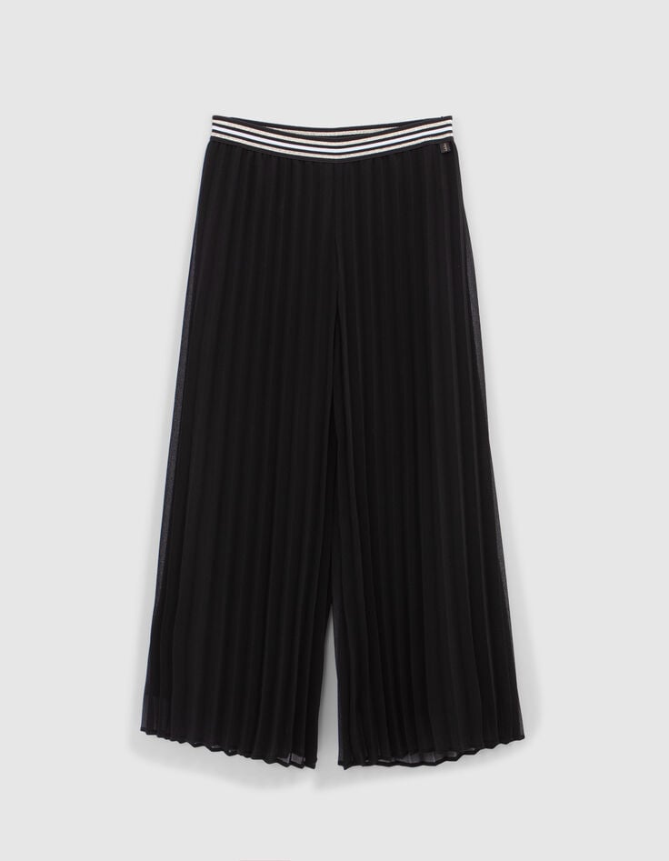 ikks Pantalon large noir plissé fille
