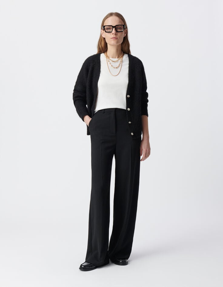 ikks Pantalon large noir taille haute Femme