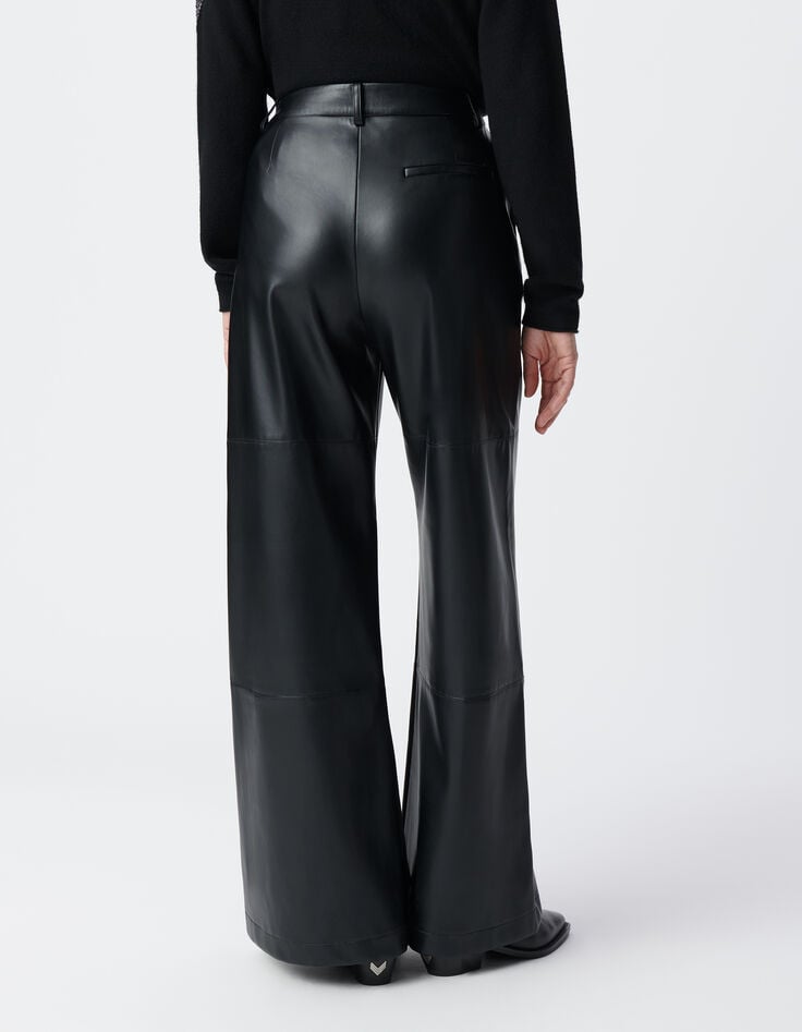 Ikks Pantalon Noir Large Esprit Rock Femme