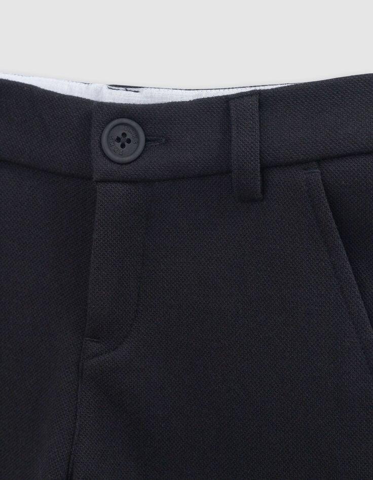 Ikks Pantalon Noir Maille Piquée Garçon