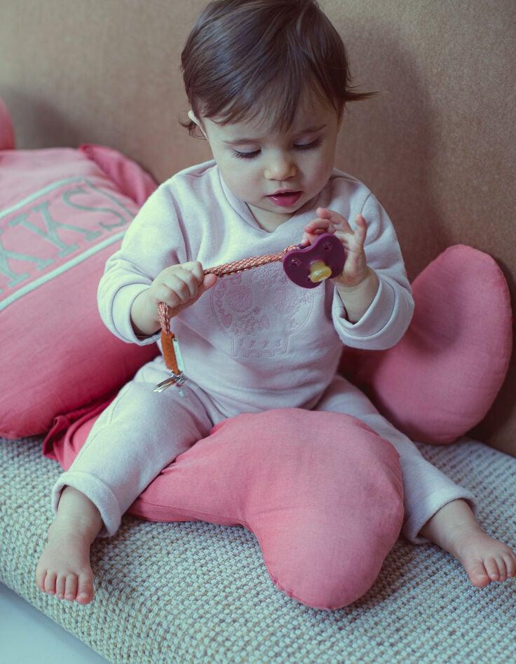 Ikks Pantalon Rose Pâle Molleton Bio Bébé